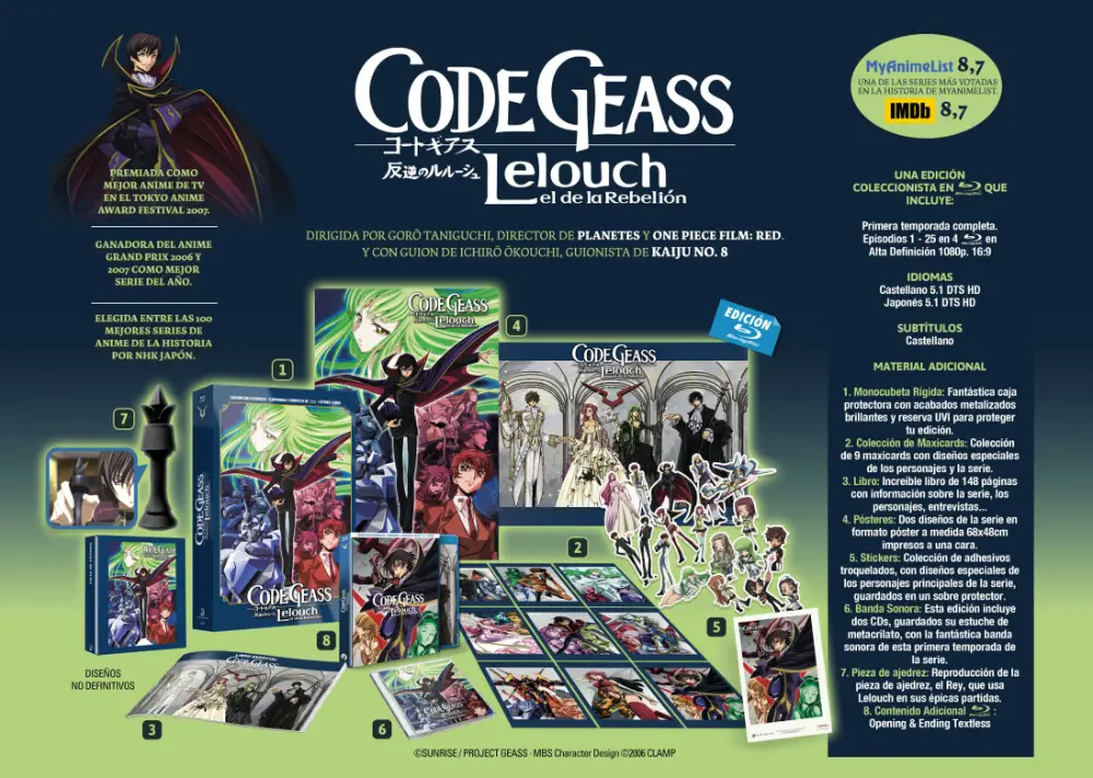 Code Geass - Lelouch, el de la Rebelión (Temporada 1) - Edición Coleccionista (Bluray)